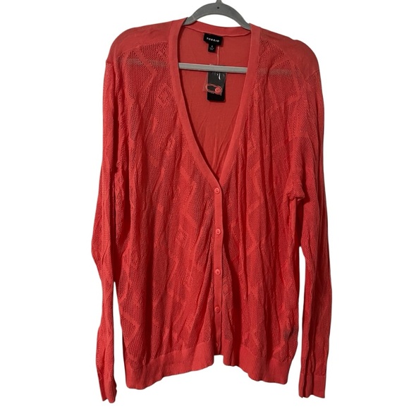NWT Torrid Orange Open Knit Cardigan Size 4 lightweight fall transition lace - Picture 1 of 6